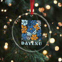 Dayenu Passover Jewish Holiday Floral Retro Crystal Glass Ornament It Would Have Been Enough Meaningful Seder Gift