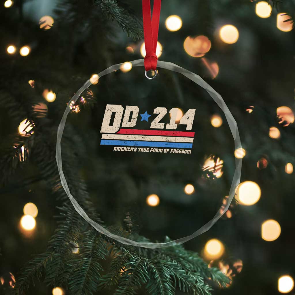 DD-214 Crystal Glass Ornament Armed Forces Military Alumni Vintage Veteran - Wonder Print Shop