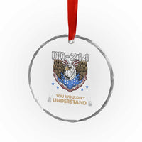 DD-214 Its A Veteran Thing You Wouldnt Understand Crystal Glass Ornament Patriotic American Eagle Military Pride Graphic