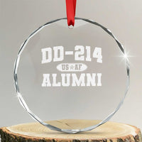 DD-214 US Air Force Alumni Crystal Glass Ornament US Military Veteran Retired - Wonder Print Shop