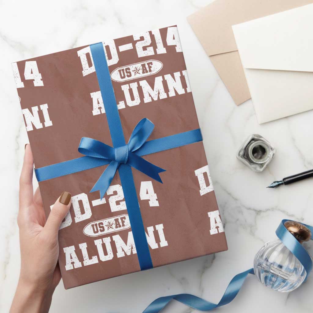 DD-214 US Air Force Alumni Wrapping Paper Roll US Military Veteran Retired - Wonder Print Shop