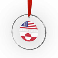 Dear Greenland We Hate Him Too Crystal Glass Ornament Political Protest Greenlander American Flag