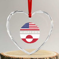 Dear Greenland We Hate Him Too Heart Crystal Glass Ornament Political Protest Greenlander American Flag