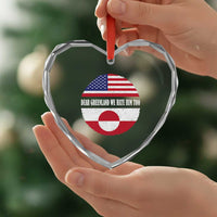 Dear Greenland We Hate Him Too Heart Crystal Glass Ornament Political Protest Greenlander American Flag