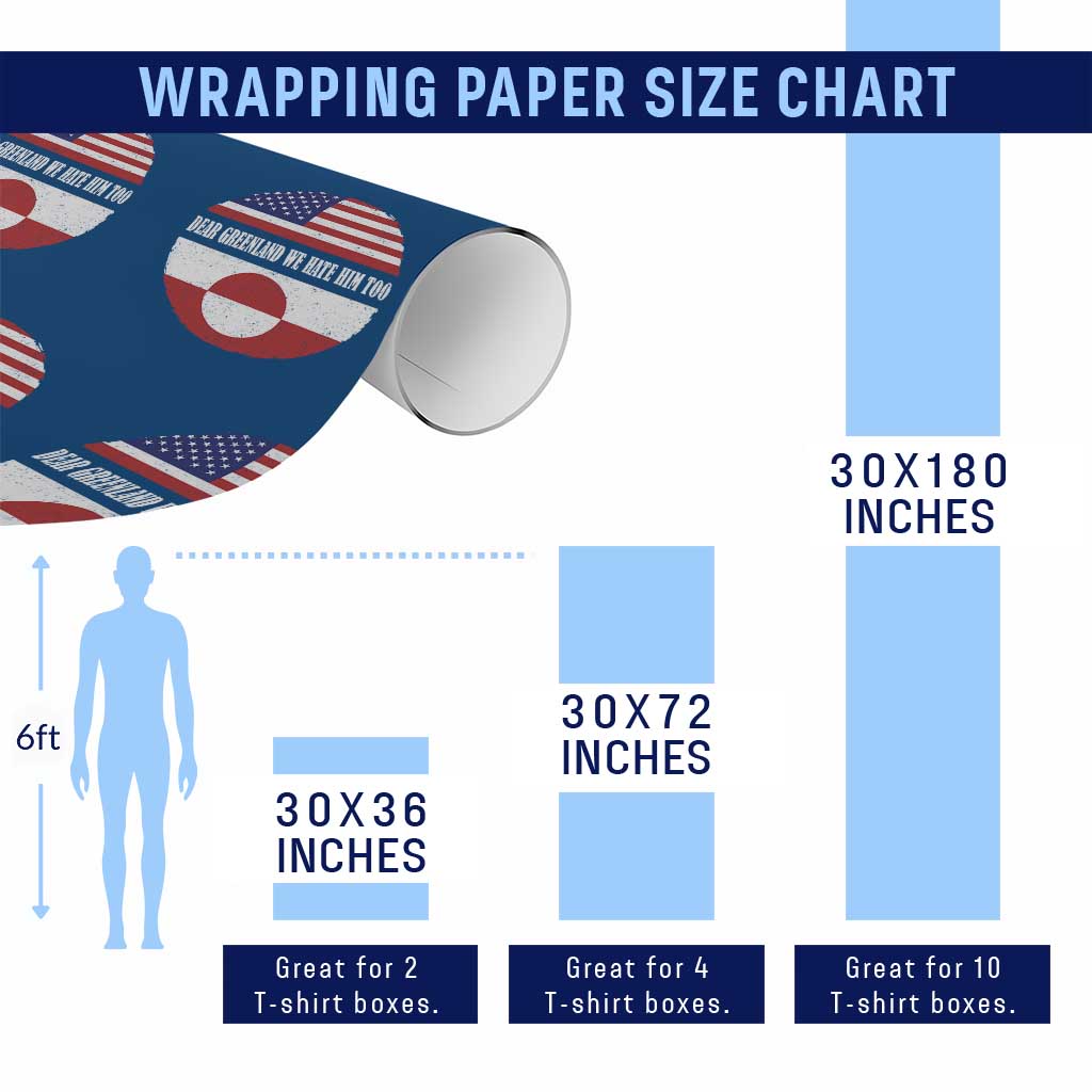 Dear Greenland We Hate Him Too Wrapping Paper Roll Political Protest Greenlander American Flag