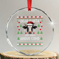 Dear Santa Angus Cow Christmas Crystal Glass Ornament Funny Farm Cow Lover Holiday Farm Ugly Sweater - Wonder Print Shop