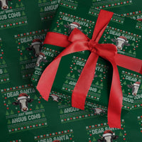 Dear Santa Angus Cow Christmas Wrapping Paper Roll Funny Farm Cow Lover Holiday Farm Ugly Sweater - Wonder Print Shop