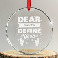 Dear Santa Christmas Crystal Glass Ornament Naughty Nice Funny Funny Family Xmas Pajamas - Wonder Print Shop