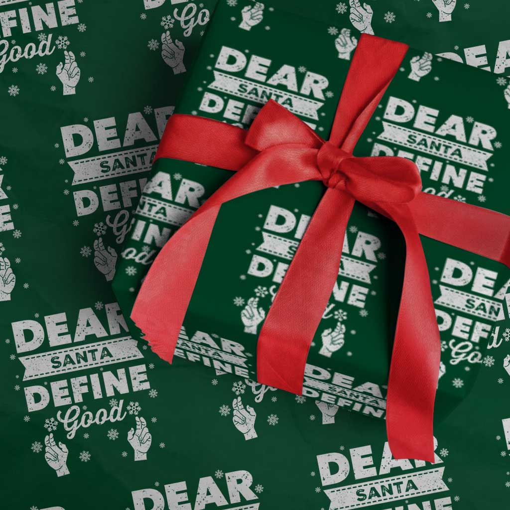 Dear Santa Christmas Wrapping Paper Roll Naughty Nice Funny Funny Family Xmas Pajamas - Wonder Print Shop