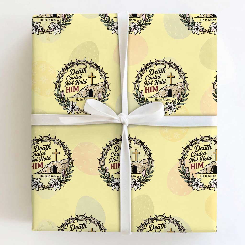 Death Could Not Hold Him Jesus Christian Easter Wrapping Paper Roll He Is Risen Faith Message