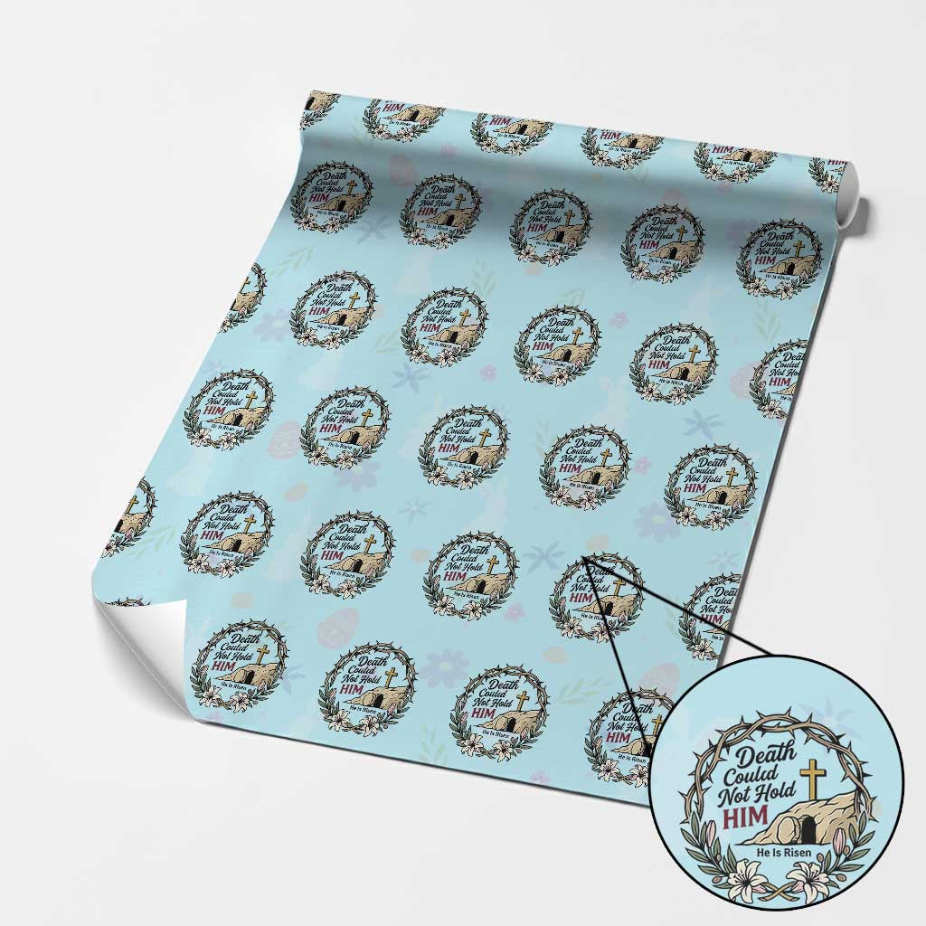 Death Could Not Hold Him Jesus Christian Easter Wrapping Paper Roll He Is Risen Faith Message