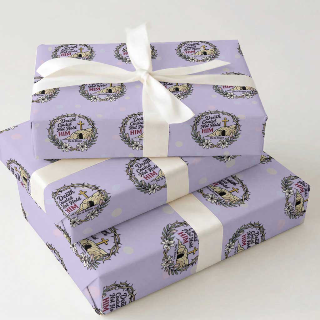 Death Could Not Hold Him Jesus Christian Easter Wrapping Paper Roll He Is Risen Faith Message
