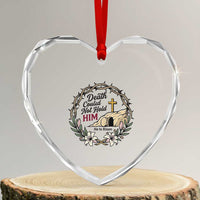 Death Could Not Hold Him Jesus Christian Easter Heart Crystal Glass Ornament He Is Risen Faith Message