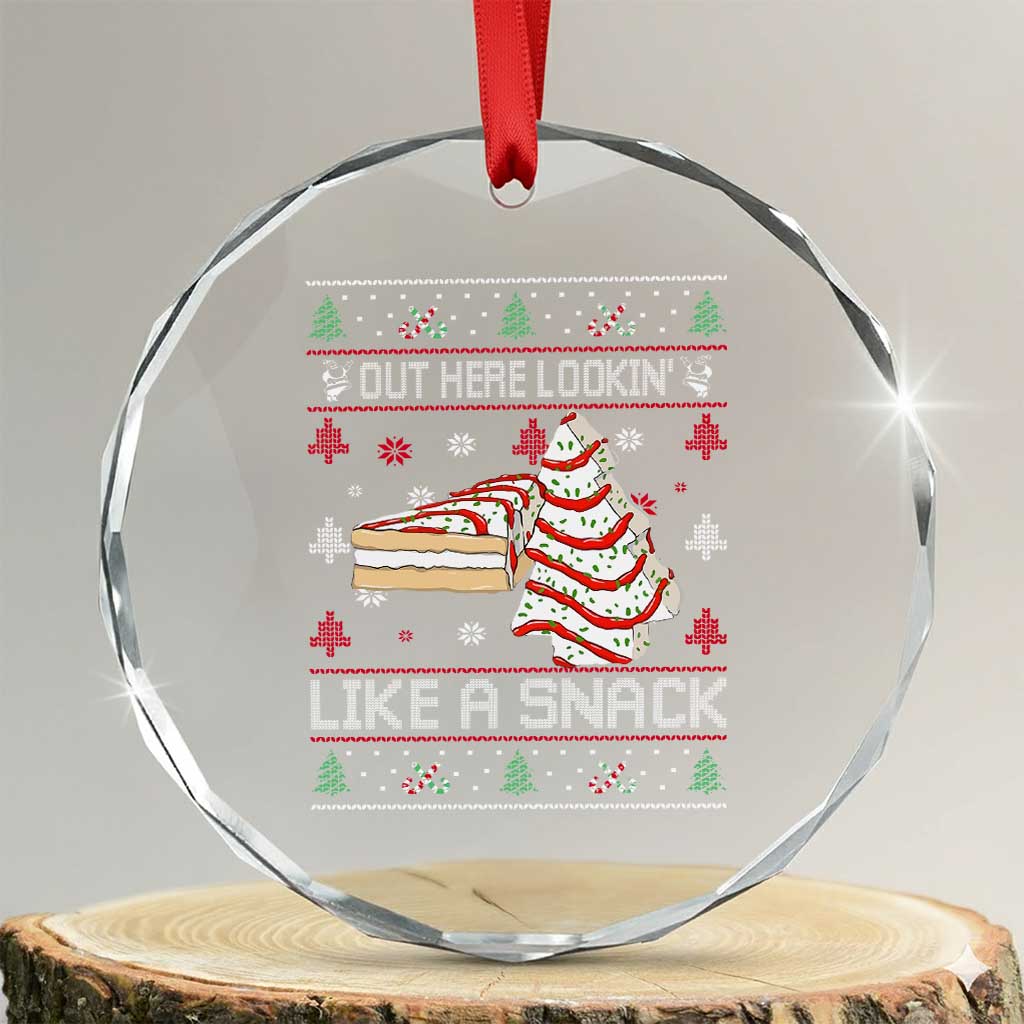 Debbies Christmas Tree Cake Crystal Glass Ornament Out Here Lookin Like A Snack - Wonder Print Shop