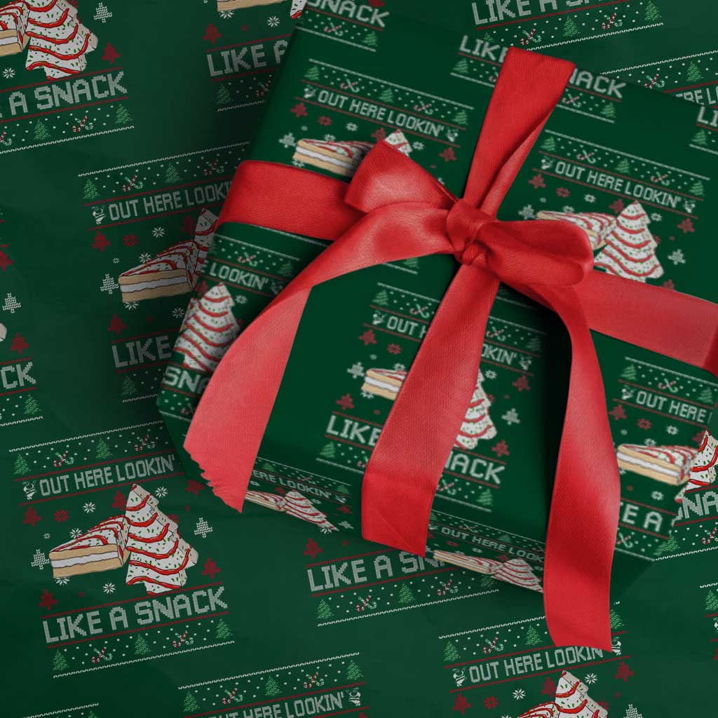 Debbies Christmas Tree Cake Wrapping Paper Roll Out Here Lookin Like A Snack - Wonder Print Shop