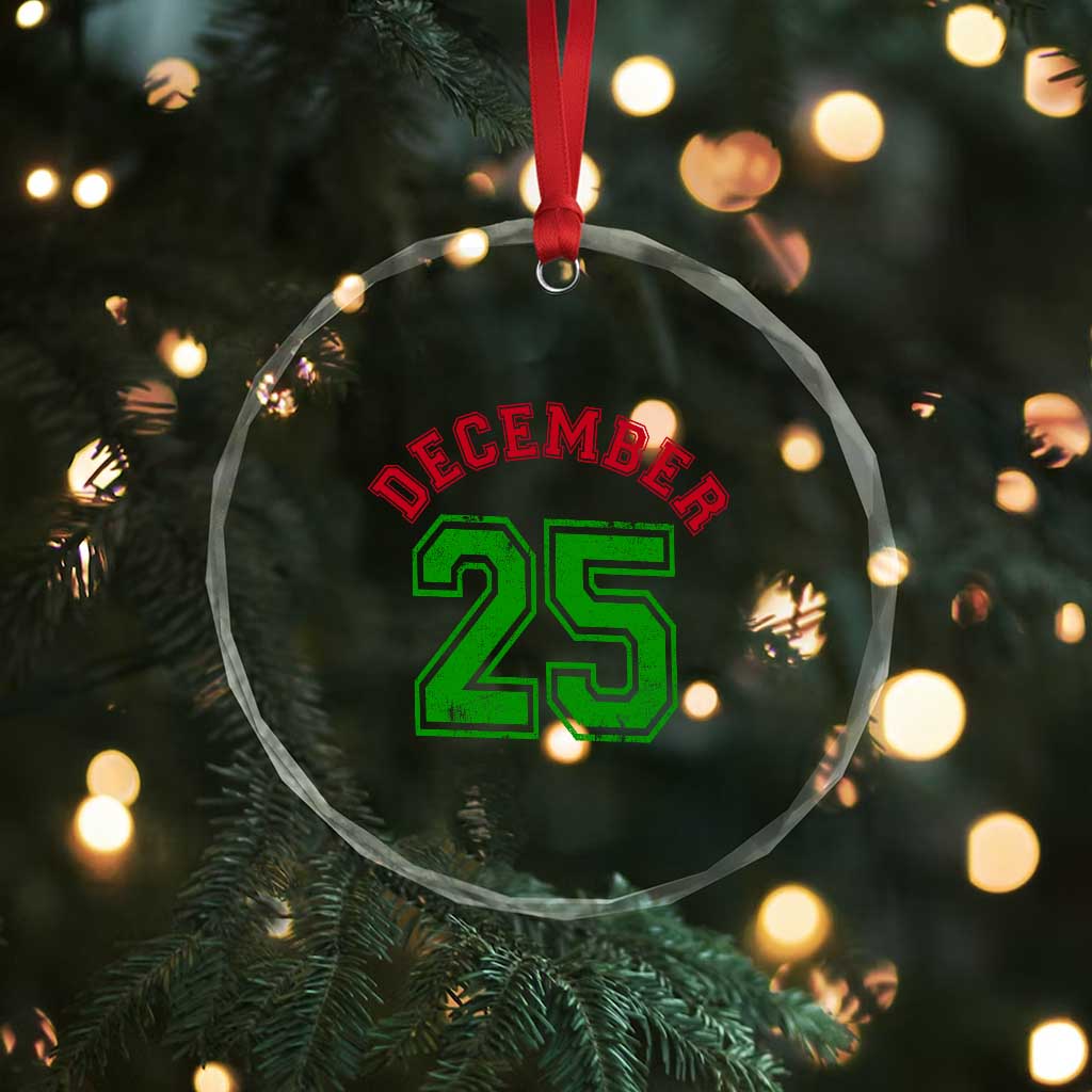 December 25 Christmas Sport Jersey Number Xmas Crystal Glass Ornament - Wonder Print Shop