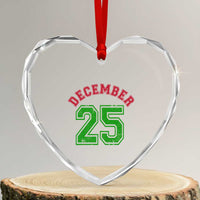 December 25 Christmas Sport Jersey Number Xmas Heart Crystal Glass Ornament - Wonder Print Shop