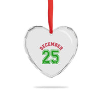 December 25 Christmas Sport Jersey Number Xmas Heart Crystal Glass Ornament - Wonder Print Shop
