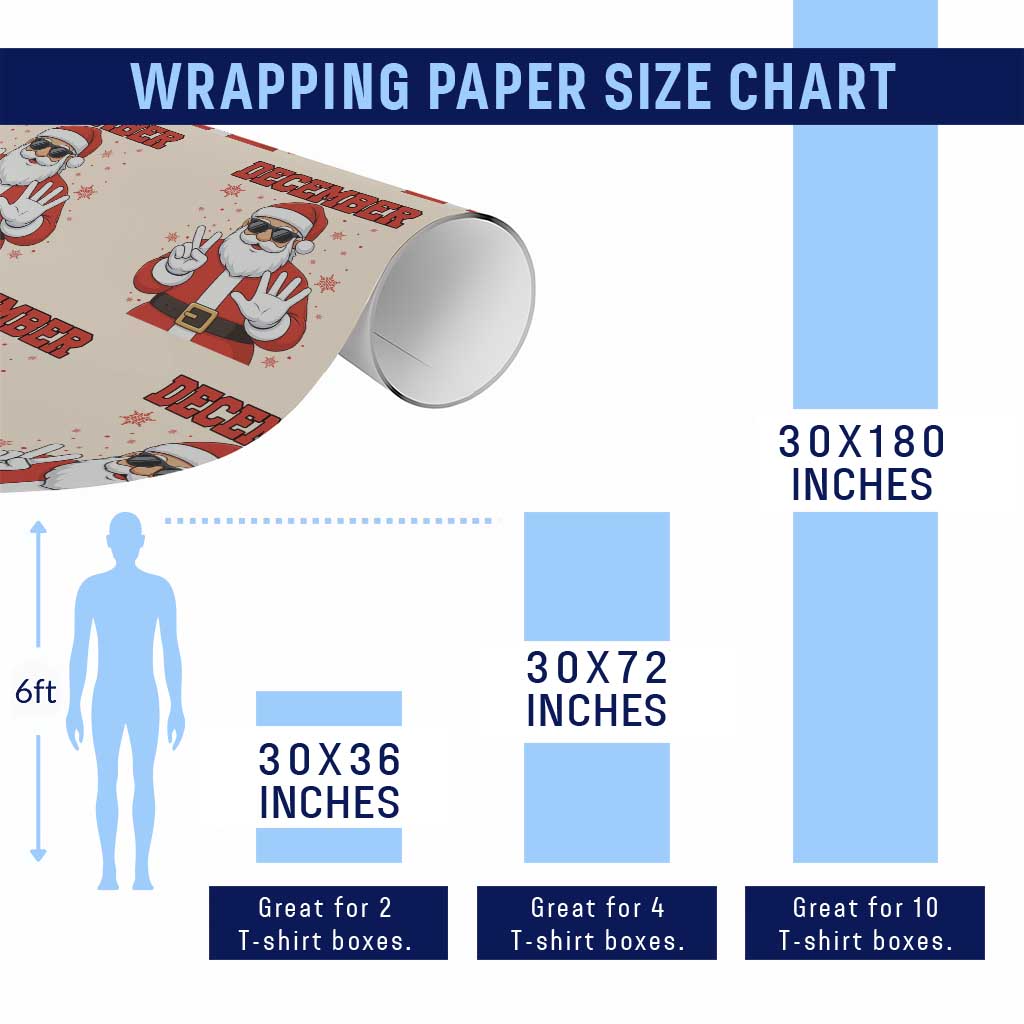 December 25 Wrapping Paper Roll Funny Santa Says Christmas - Wonder Print Shop