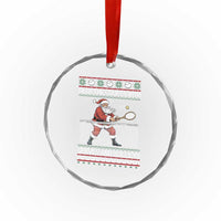 Deck The Courts With Serves And Volleys Crystal Glass Ornament Funny Tennis Ugly Christmas - Wonder Print Shop