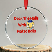 Deck The Halls With Matzo Balls Crystal Glass Ornament Religious Jewish Holiday Gift - Wonder Print Shop