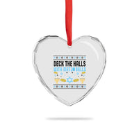 Deck The Halls With Matzo Balls Heart Crystal Glass Ornament Funny Ugly Jewish Holiday Gift - Wonder Print Shop