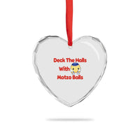 Deck The Halls With Matzo Balls Heart Crystal Glass Ornament Religious Jewish Holiday Gift - Wonder Print Shop