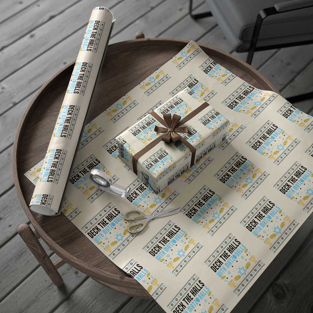Deck The Halls With Matzo Balls Wrapping Paper Roll Funny Ugly Jewish Holiday Gift - Wonder Print Shop