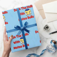 Deck The Halls With Matzo Balls Wrapping Paper Roll Religious Jewish Holiday Gift - Wonder Print Shop