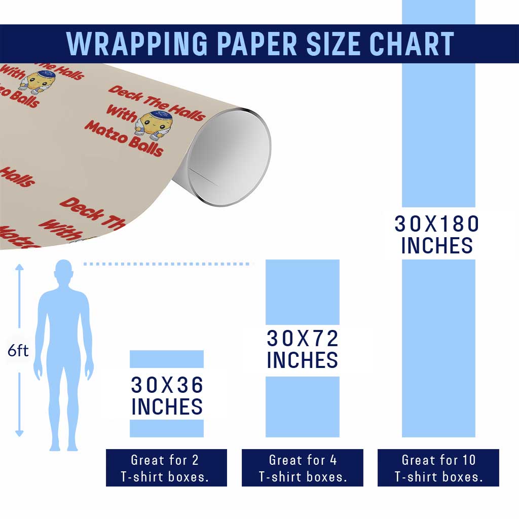 Deck The Halls With Matzo Balls Wrapping Paper Roll Religious Jewish Holiday Gift - Wonder Print Shop