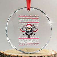 Deck The Halls With Skulls and Bodies Crystal Glass Ornament Viking Christmas Fa La La Valhalla - Wonder Print Shop