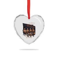 Declaration Daddies Campfire Gathering Graphic Heart Crystal Glass Ornament Shirtless Founding Fathers Patriotic Summer 4th of July Celebration