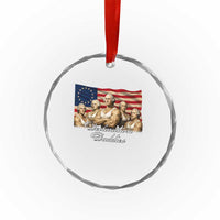 Declaration Daddies Funny 4th of July Founding Fathers Crystal Glass Ornament Vintage Betsy Ross Flag