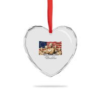 Declaration Daddies Funny 4th of July Founding Fathers Heart Crystal Glass Ornament Vintage Betsy Ross Flag