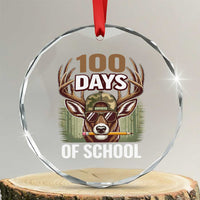 Deer 100 Days Of School Crystal Glass Ornament Camo Bucked 100 Days Smarter