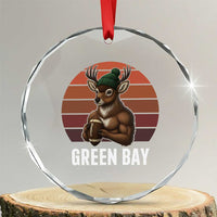 Deer Green Bay Football Crystal Glass Ornament Retro Vintage Style - Wonder Print Shop