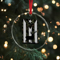 Deer Hunting Camo Puerto Rican Flag Crystal Glass Ornament Boricua Hunters