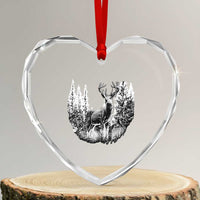 Deer Hunting Heart Crystal Glass Ornament Deer Forest Nature Lover Stag Hunter - Wonder Print Shop