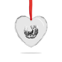 Deer Hunting Heart Crystal Glass Ornament Deer Forest Nature Lover Stag Hunter - Wonder Print Shop