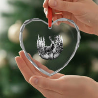 Deer Hunting Heart Crystal Glass Ornament Deer Forest Nature Lover Stag Hunter - Wonder Print Shop