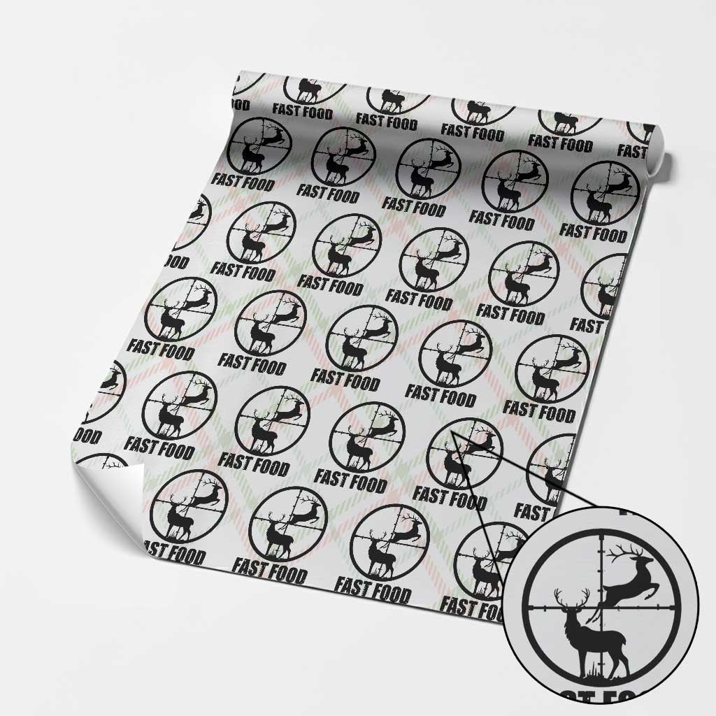 Deer Hunting Wrapping Paper Roll Deer Hunting Funny Hunter Fast Food Gift