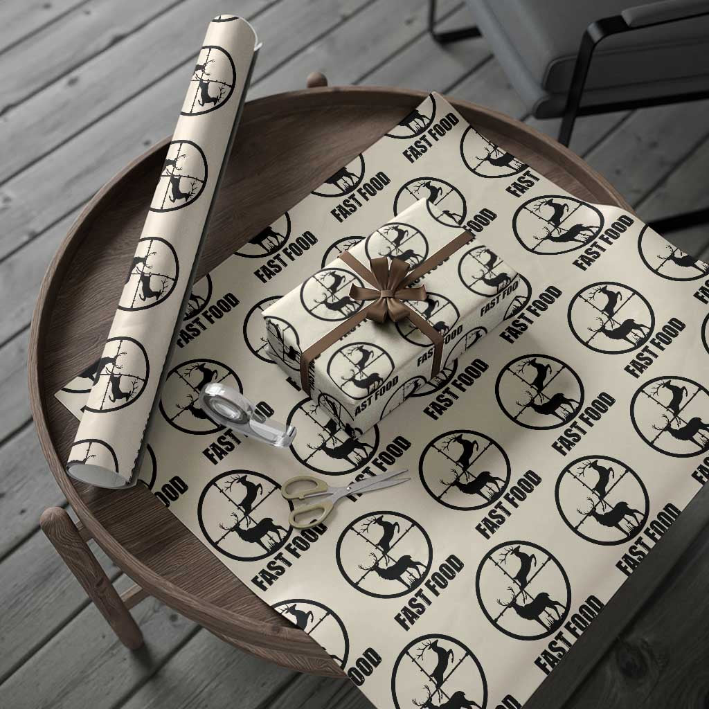 Deer Hunting Wrapping Paper Roll Deer Hunting Funny Hunter Fast Food Gift