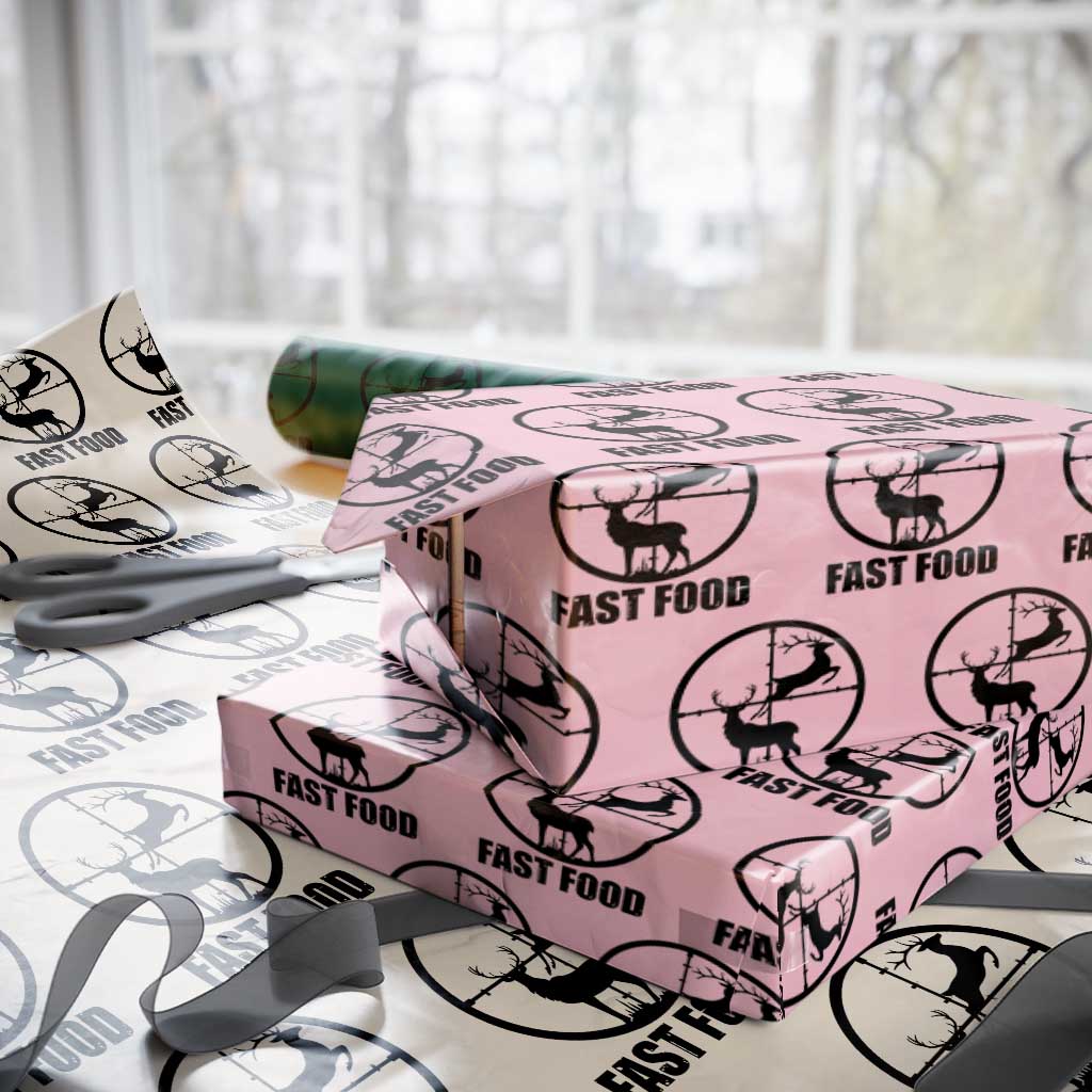 Deer Hunting Wrapping Paper Roll Deer Hunting Funny Hunter Fast Food Gift