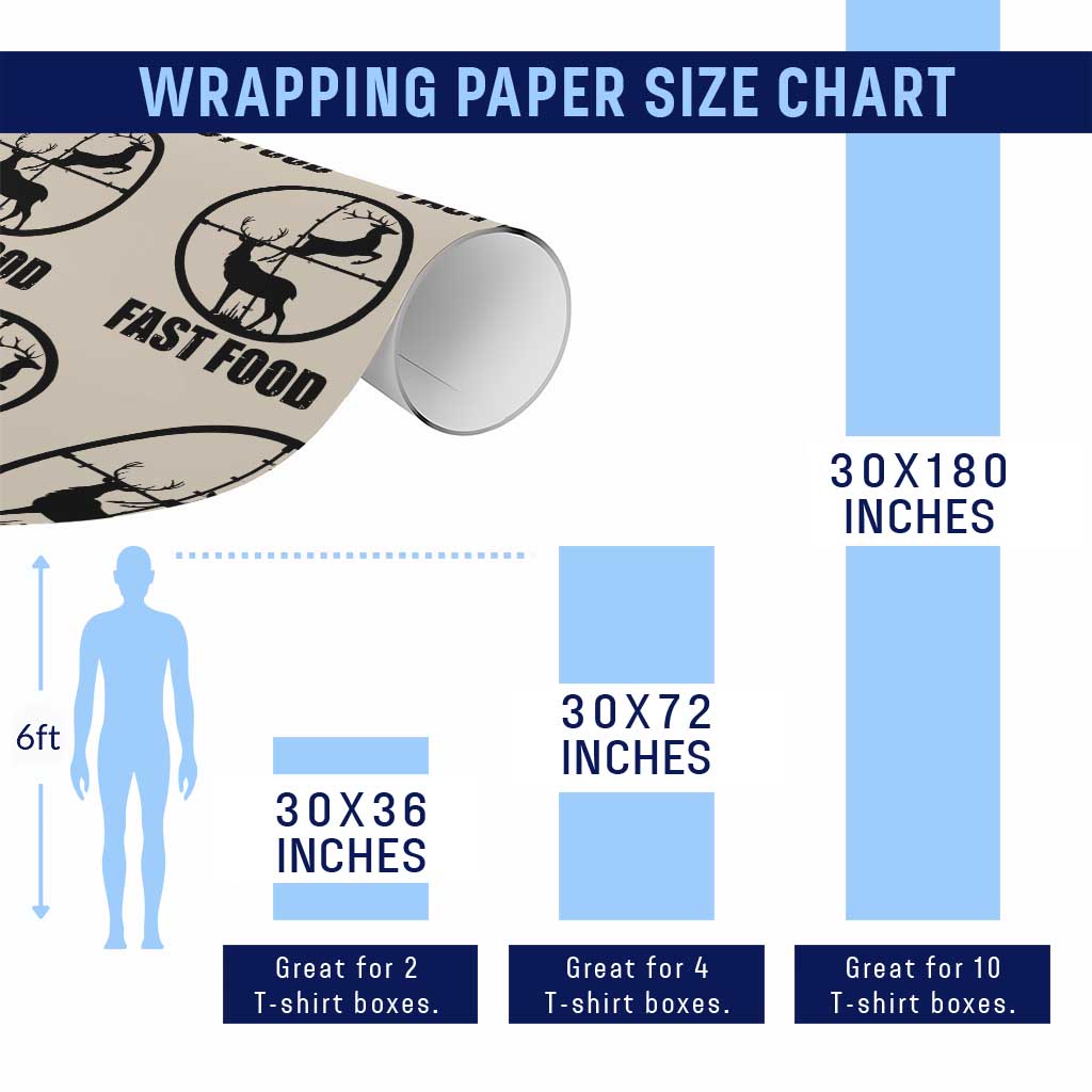 Deer Hunting Wrapping Paper Roll Deer Hunting Funny Hunter Fast Food Gift