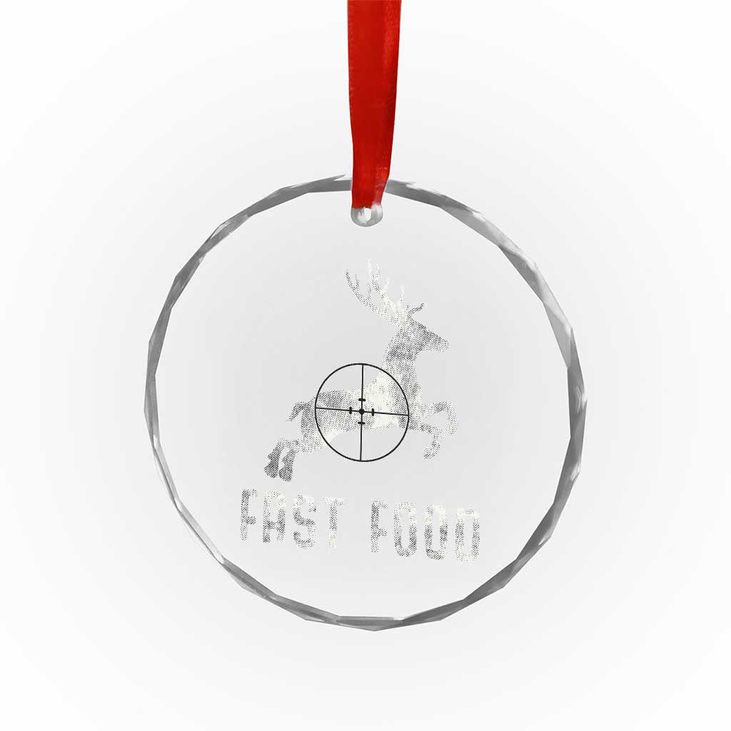 Deer Hunting Season Crystal Glass Ornament Funny Fast Food - Wonder Print Shop