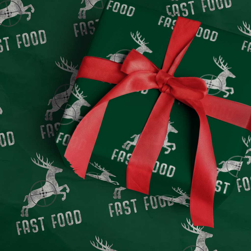 Deer Hunting Season Wrapping Paper Roll Funny Fast Food - Wonder Print Shop
