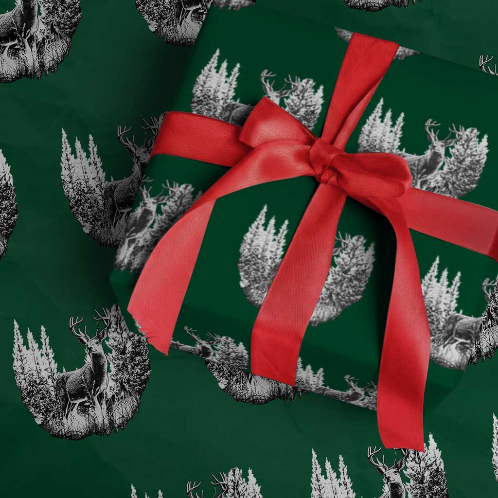 Deer Hunting Wrapping Paper Roll Deer Forest Nature Lover Stag Hunter - Wonder Print Shop