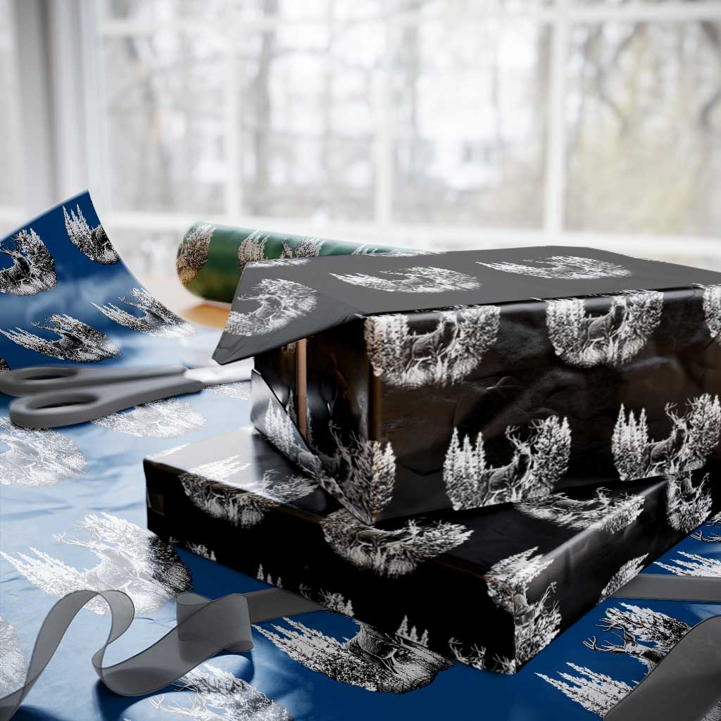 Deer Hunting Wrapping Paper Roll Deer Forest Nature Lover Stag Hunter - Wonder Print Shop