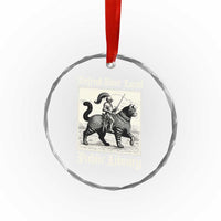 Defend Your Local Public Library Crystal Glass Ornament Knight Cat for Fantasy Book Lovers