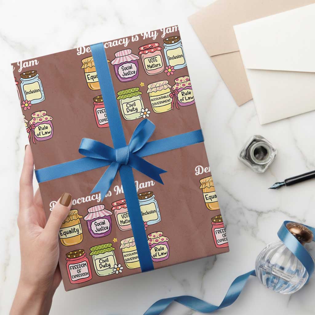 Democracy Is My Jam Wrapping Paper Roll Social Justice Protest Resist - Wonder Print Shop